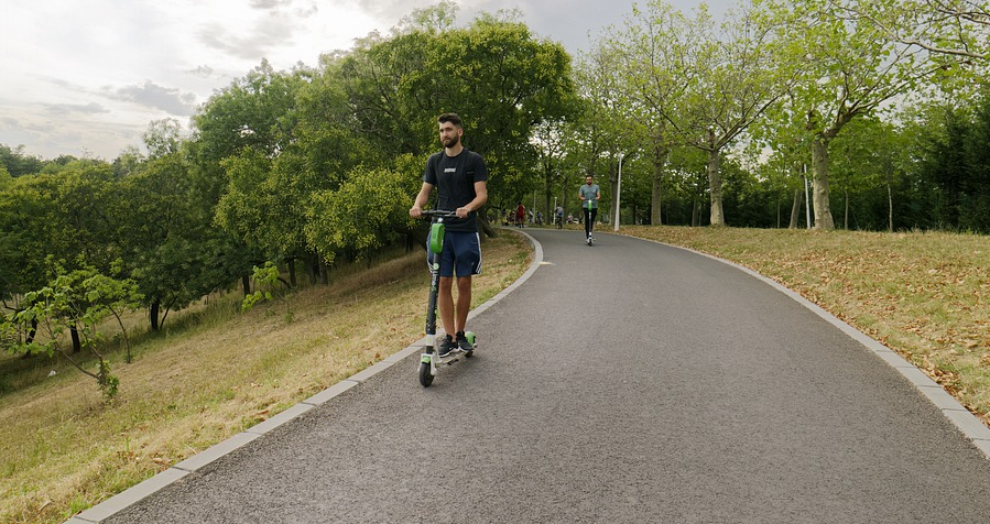 using scooter on road